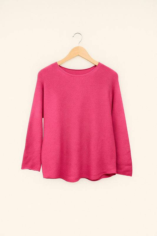 Pull en maille manche longue col rond viscose