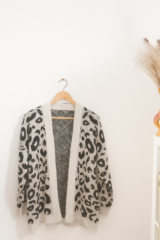 Cardigan à imprimé léopard
