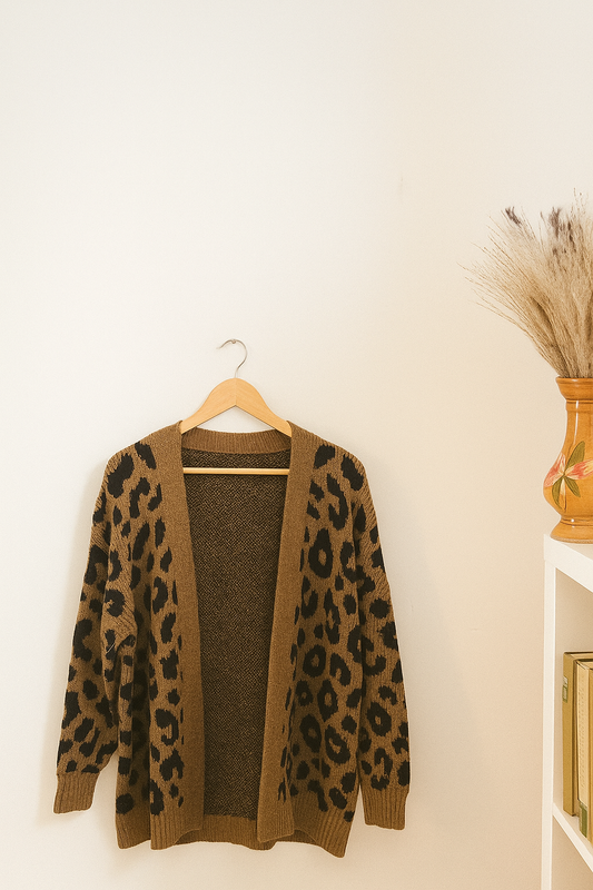 Cardigan à imprimé léopard