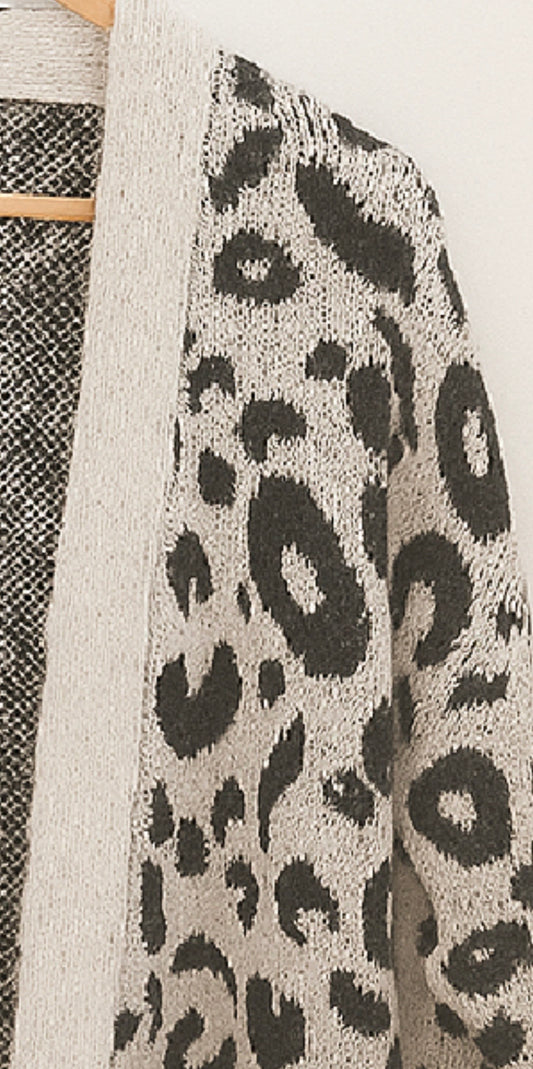 Cardigan à imprimé léopard