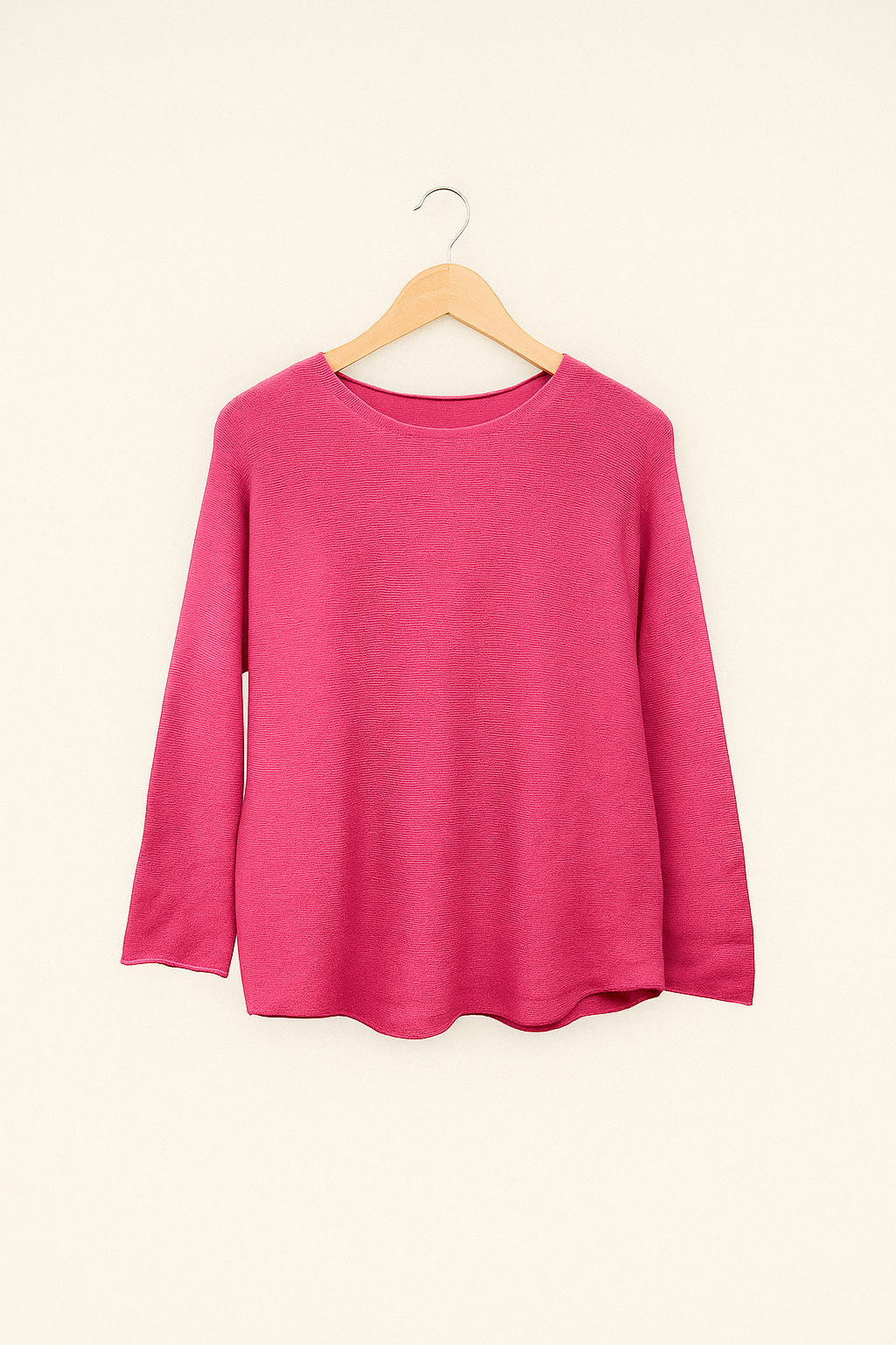 Pull en maille manche longue col rond viscose